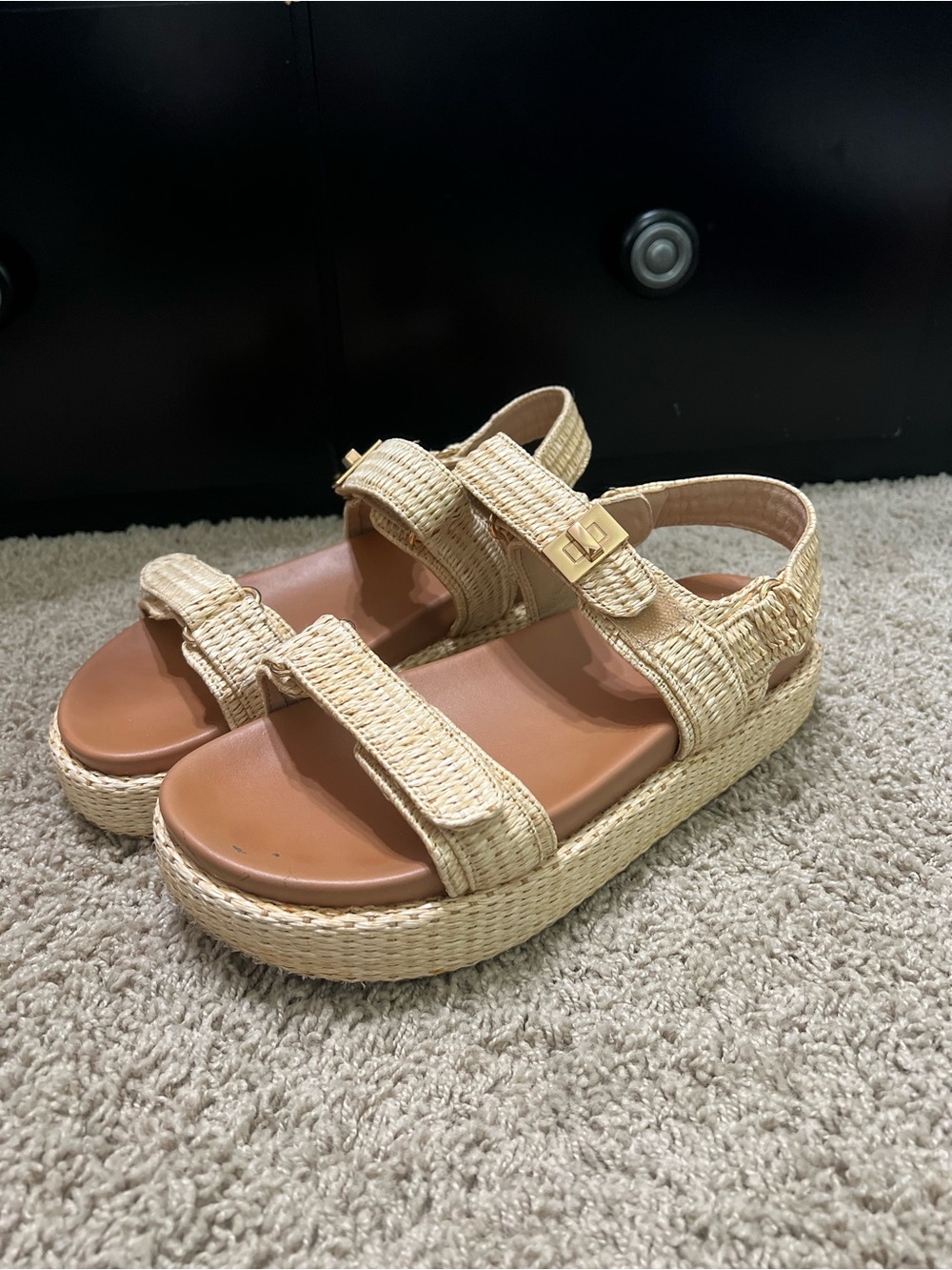 Women’s Platform Sandals with Gold Accents